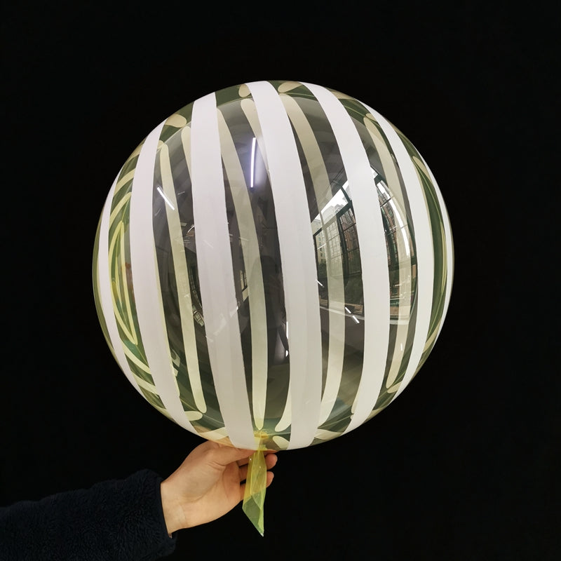 Eanjia 18inch Stripe Bubble Balloons Ball Shape,Long Lasting,Durable,Antioxidant Version Without Self-sealing valve