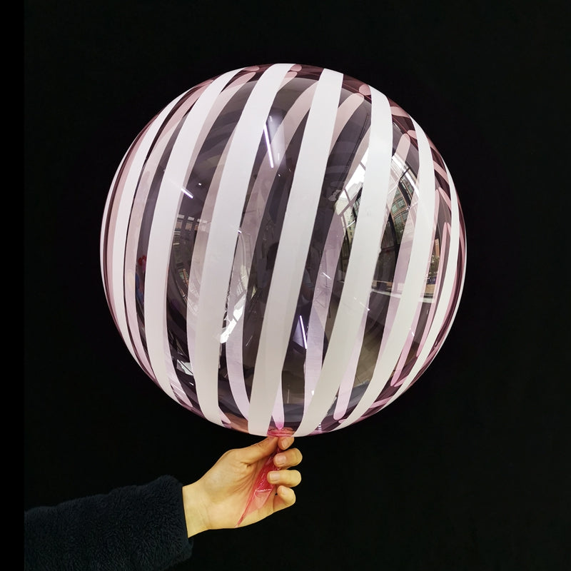 Eanjia 18inch Stripe Bubble Balloons Ball Shape,Long Lasting,Durable,Antioxidant Version Without Self-sealing valve