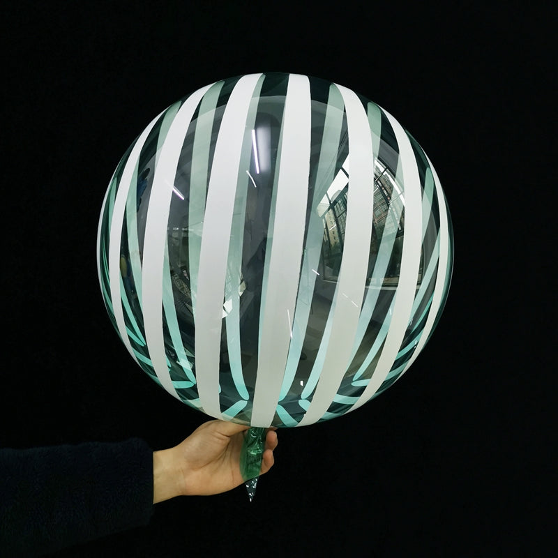 Eanjia 18inch Stripe Bubble Balloons Ball Shape,Long Lasting,Durable,Antioxidant Version Without Self-sealing valve