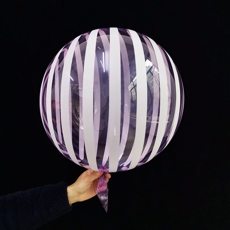 Eanjia 18inch Stripe Bubble Balloons Ball Shape,Long Lasting,Durable,Antioxidant Version Without Self-sealing valve