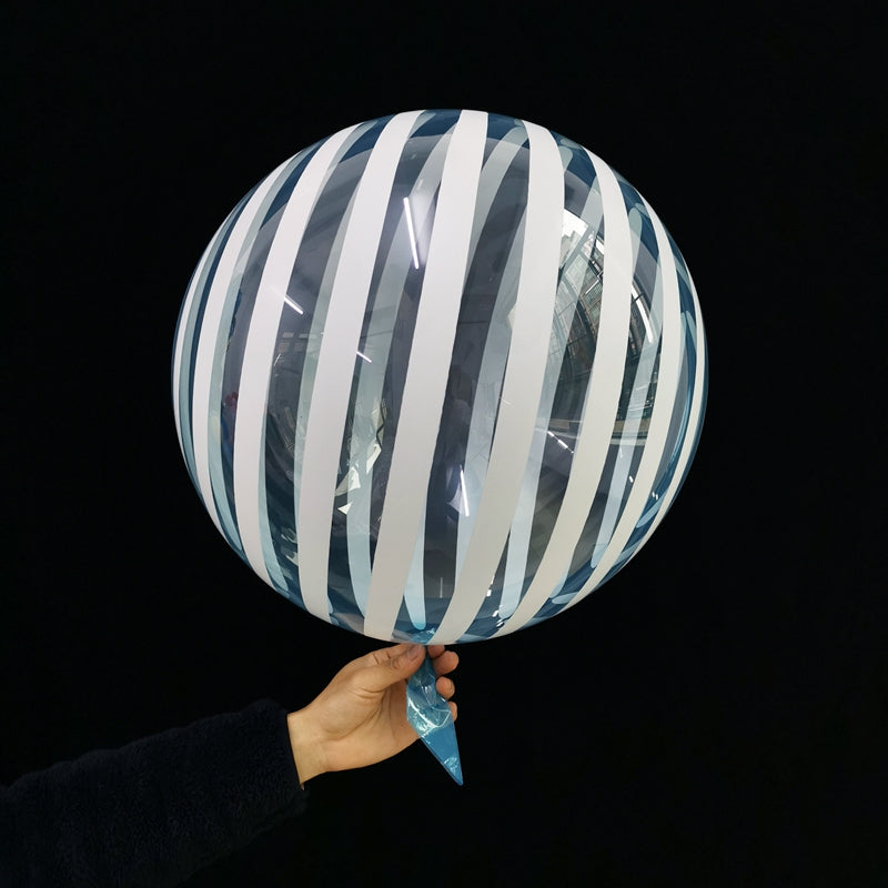 Eanjia 18inch Stripe Bubble Balloons Ball Shape,Long Lasting,Durable,Antioxidant Version Without Self-sealing valve