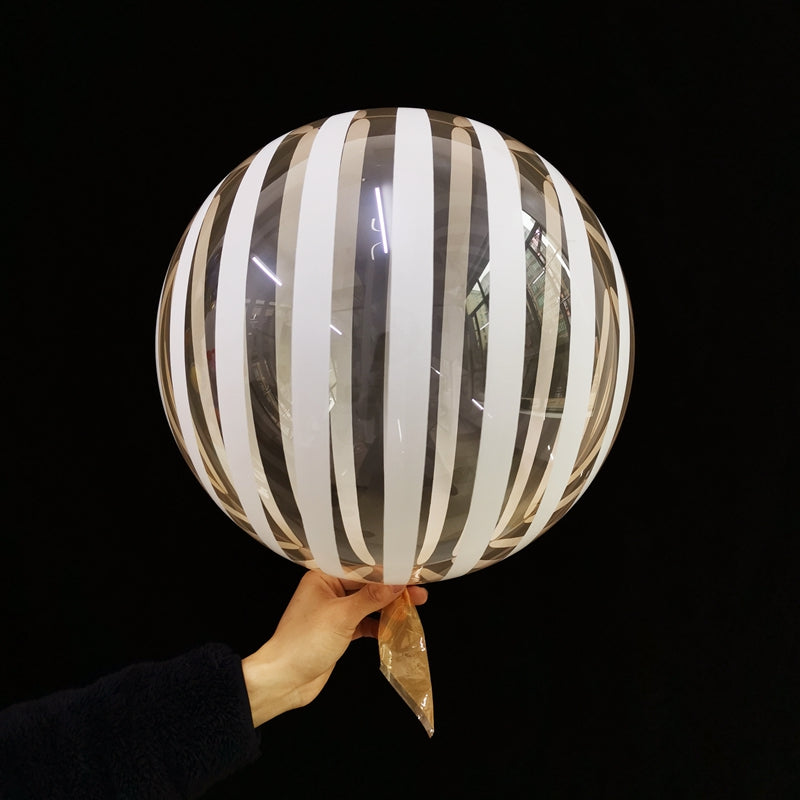 Eanjia 18inch Stripe Bubble Balloons Ball Shape,Long Lasting,Durable,Antioxidant Version Without Self-sealing valve