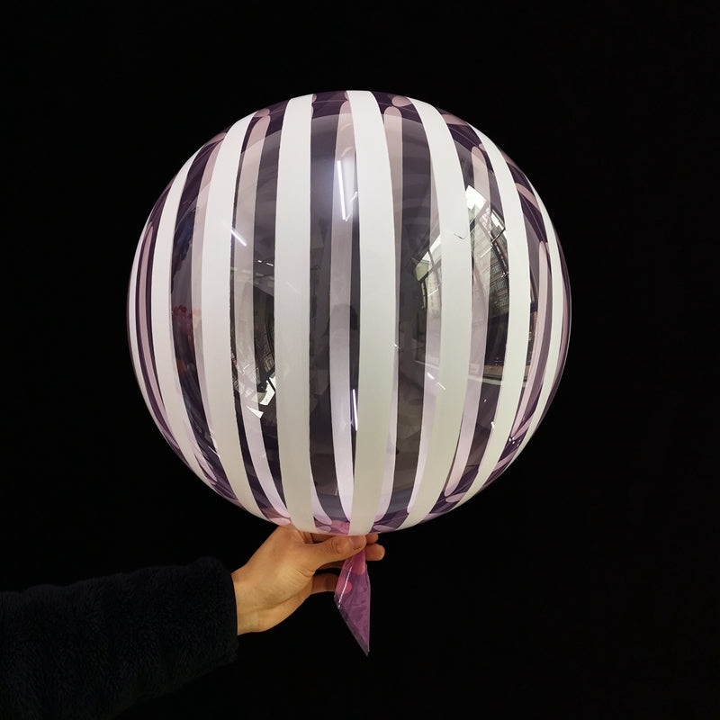 Eanjia 18inch Stripe Bubble Balloons Ball Shape,Long Lasting,Durable,Antioxidant Version Without Self-sealing valve