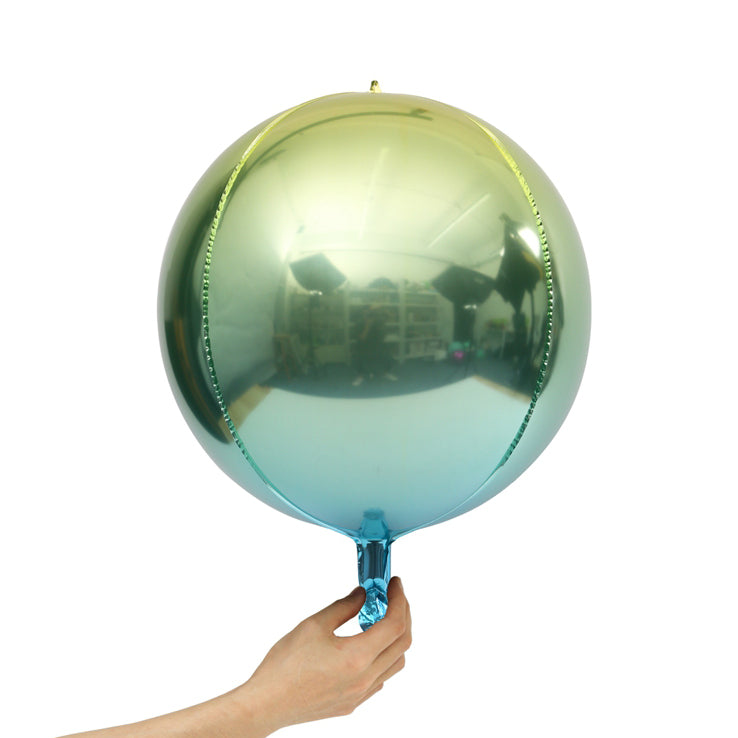 Eanjia 4D Ombre Foil Balloons Green & Blue Gradient