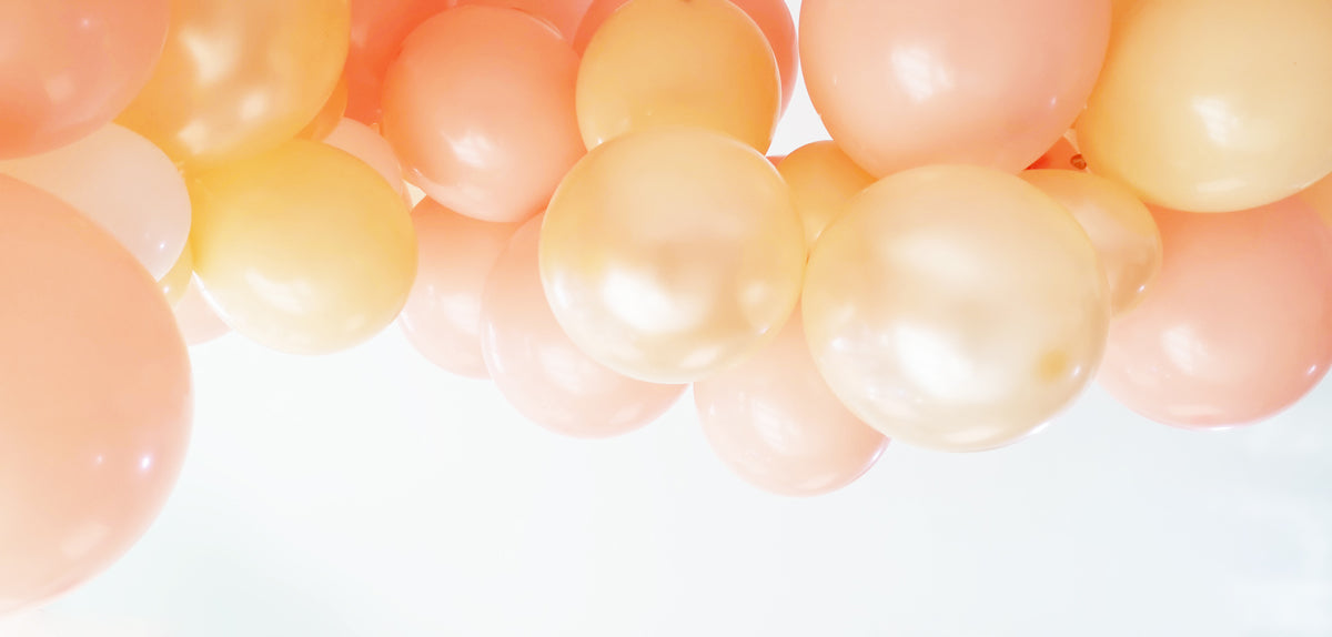 Eanjia Peach Balloon Arch Garland Kit 5-18" Peach Blush White and Champagne Balloon for Baby Shower Peach Wedding Decorations Glue Dots Balloon Stripe Tape Hooks Easy DIY for First Use