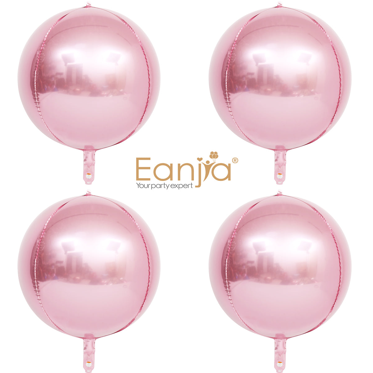 Eanjia Hangable 4D Orbz Foil Balloons 7" 14" 16" 22“ Baby Pink