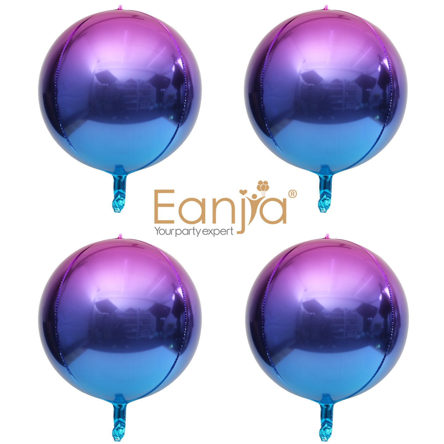 Eanjia 4D Ombre Foil Balloons Lightning Purple & Blue Gradient