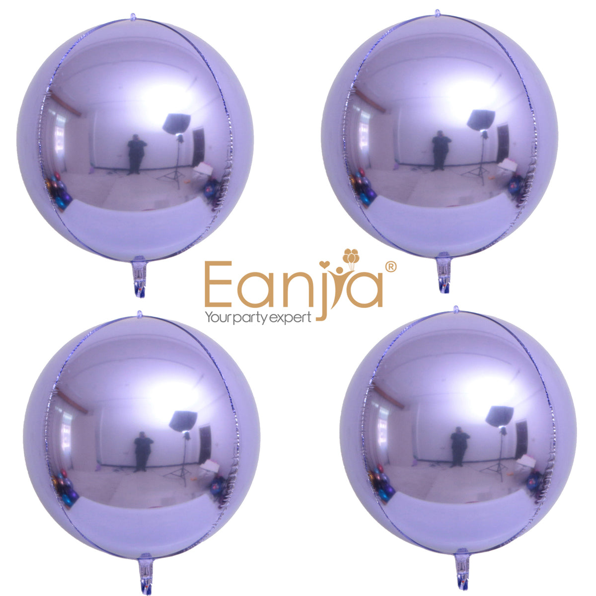 Eanjia Hangable 4D Orbz Foil Balloons 7" 14" 16" 22“ Purple