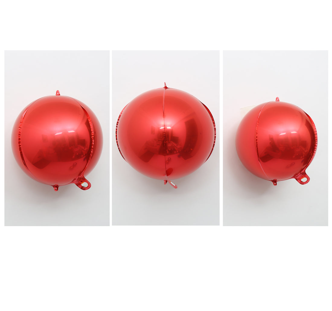 Eanjia Hangable 4D Orbz Foil Balloons 7" 14" 16" 22“ Red