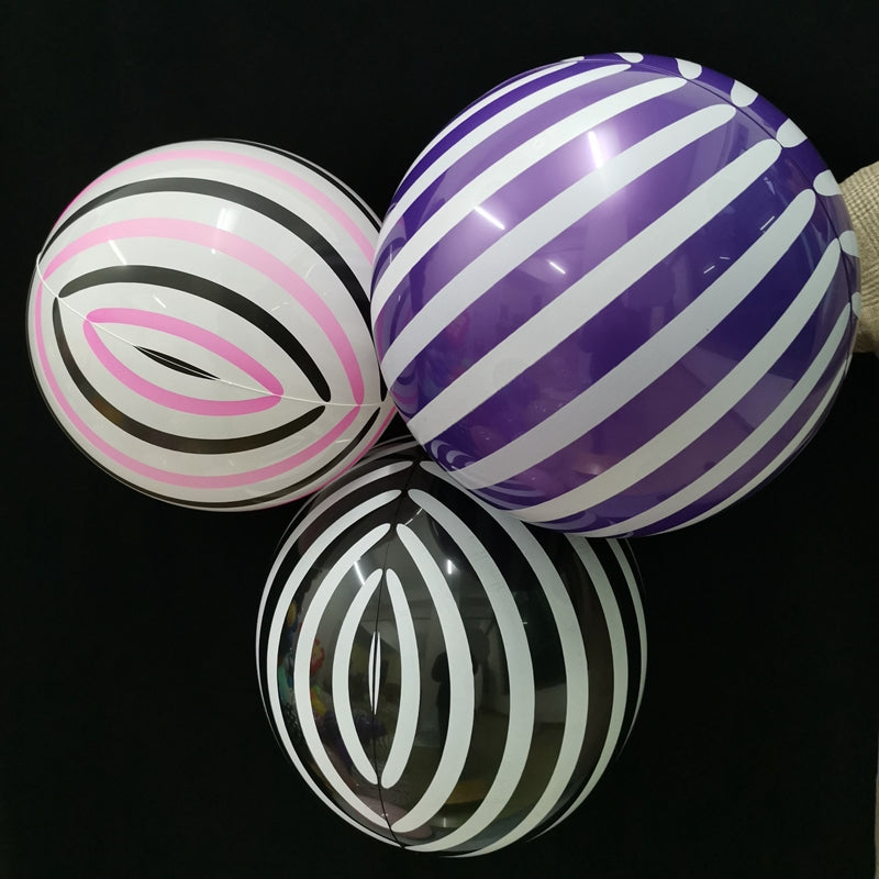 Eanjia 18inch Stripe Bubble Balloons Ball Shape,Long Lasting,Durable,Antioxidant Version Without Self-sealing valve