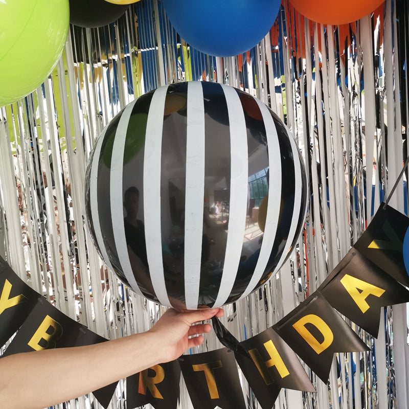 Eanjia 18inch Stripe Bubble Balloons Ball Shape,Long Lasting,Durable,Antioxidant Version Without Self-sealing valve